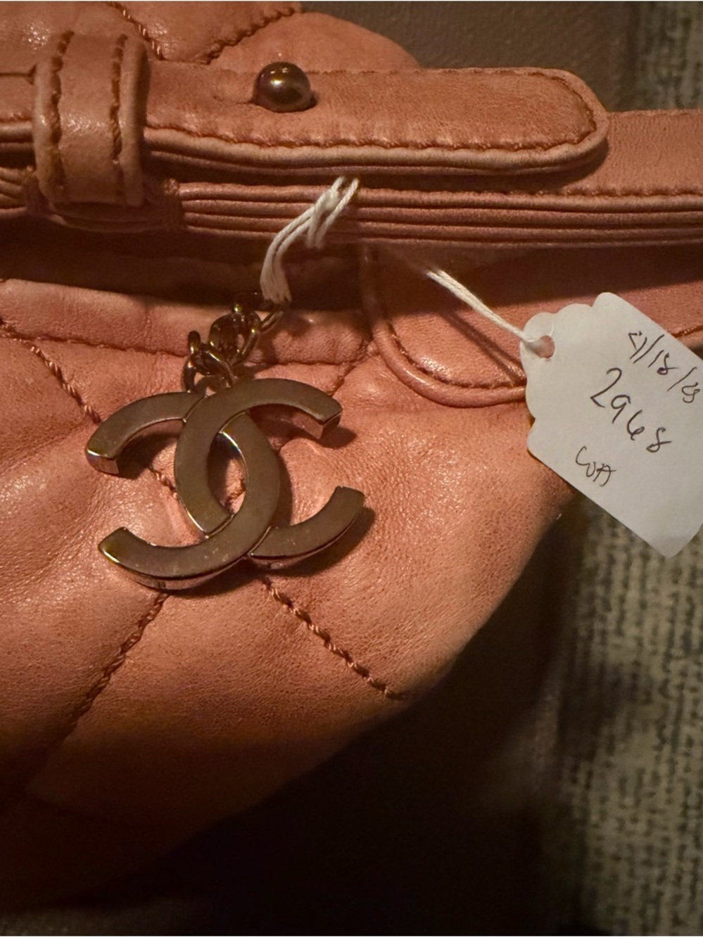 CHANEL lambskin Cloudy Bundle Bag with certificate of authenticity 10” - Picture 14 of 16